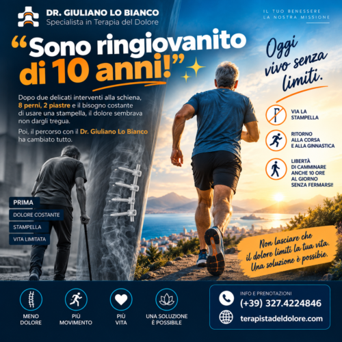 Non lasciare che il dolore limiti la tua vita. Ascolta la sua testimonianza e scopri come un approccio specialistico può fare la differenza.